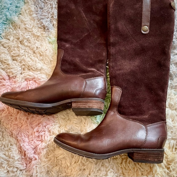 SAM EDELMAN suede & leather riding boots - Picture 3 of 4